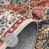 Tappeto Garvee Boho Vintage Floreale, Lavabile, Morbido Velluto di Agnello Sintetico, 120x170cm, Tappeto Antiscivolo Multi-Stanza