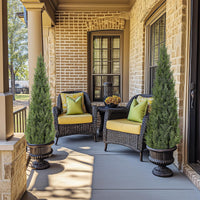 Alberi artificiali di cedro topiato Garvee da 4 piedi, resistenti alle intemperie, materiale di alta qualità per uso in giardino e in interni, set da 2, verde