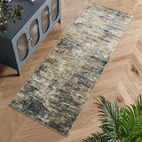 Garvee Tappeto Moderno Astratto Antiscivolo Lavabile Velluto Poliestere Cammello Blu 120x170cm per Soggiorno Cucina Camera Giochi
