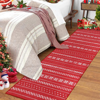 Garvee Jullöpare Matta Per Hall - Rosso Morbido Decorazione Natalizia, Maskintvättbar, Halkfri, 60x180 cm, Vita Blommönster, Köksmatta