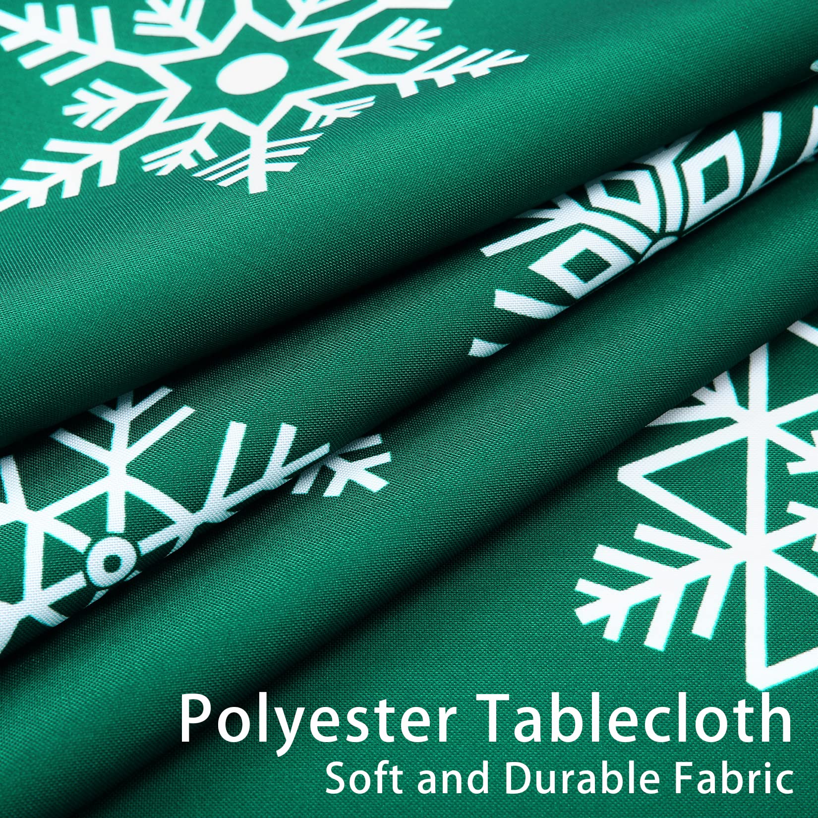 Tovaglia natalizia Garvee, quadrata, 137x137 cm, verde, impermeabile, antimacchia, poliestere Oxford, decorazione festiva