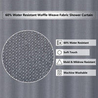 Tenda da doccia Garvee in tessuto di lino, idrorepellente, trama a nido d'ape, 72x72 pollici, bagno, hotel di lusso, occhielli antiruggine