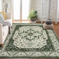 Tappeto vintage boho Garvee 120x170 cm, antiscivolo, lavabile, a pelo corto, con supporto in gomma TPR, per soggiorno, camera da letto, ufficio, beige