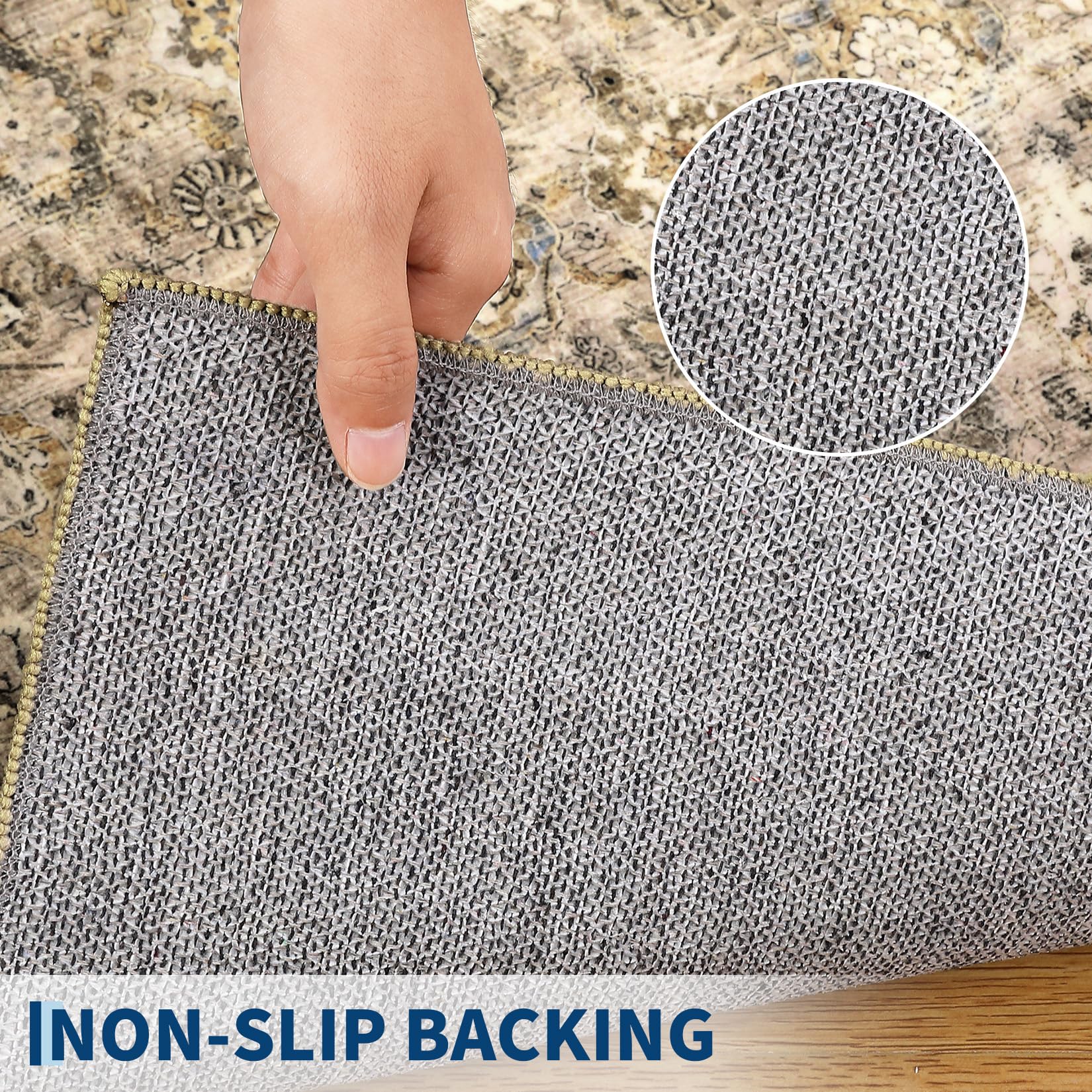 Tappeto vintage per soggiorno Garvee 120x170cm Beige antiscivolo lavabile Boho Rugs