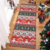 Tappeto natalizio Garvee con pupazzo di neve rosso, morbido e antiscivolo, in poliestere, 60x180 cm, per soggiorno e camera da letto - pupazzo di neve
