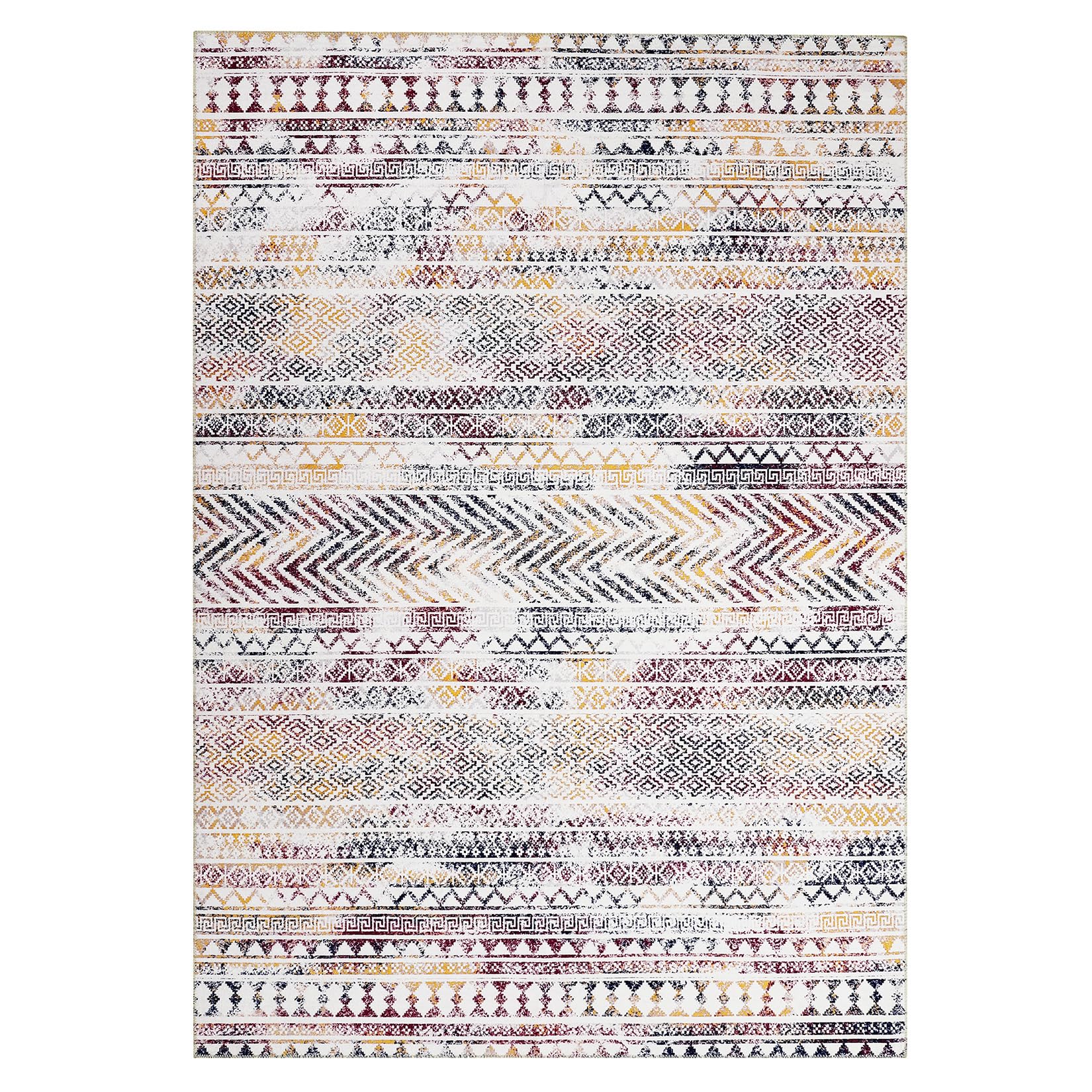 Garvee Tappeto Corridore Boho Impermeabile 160x230 cm - Lavabile, Antiscivolo, Design Geometrico Marocchino, Poliestere Basso Pelo, Per Soggiorno, Camera, Sala da Pranzo