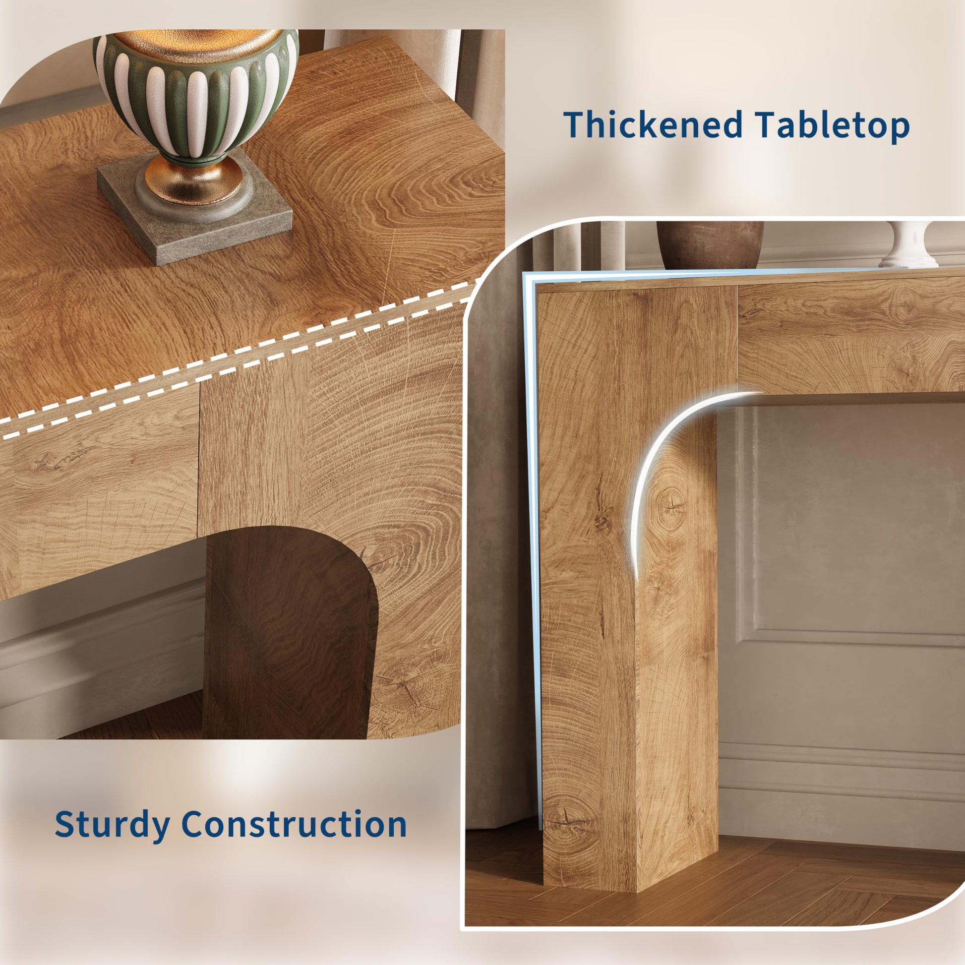 Tavolo consolle Garvee Farmhouse da 63 pollici in legno, sottile, rustico, stalla, rovere scuro, per soggiorno, corridoio, appartamento