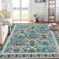 Tappeto Garvee Boho 200x290cm Vintage Nero Floreale Antiscivolo Pelo Corto Fibra Sintetica Soggiorno Sala Giochi