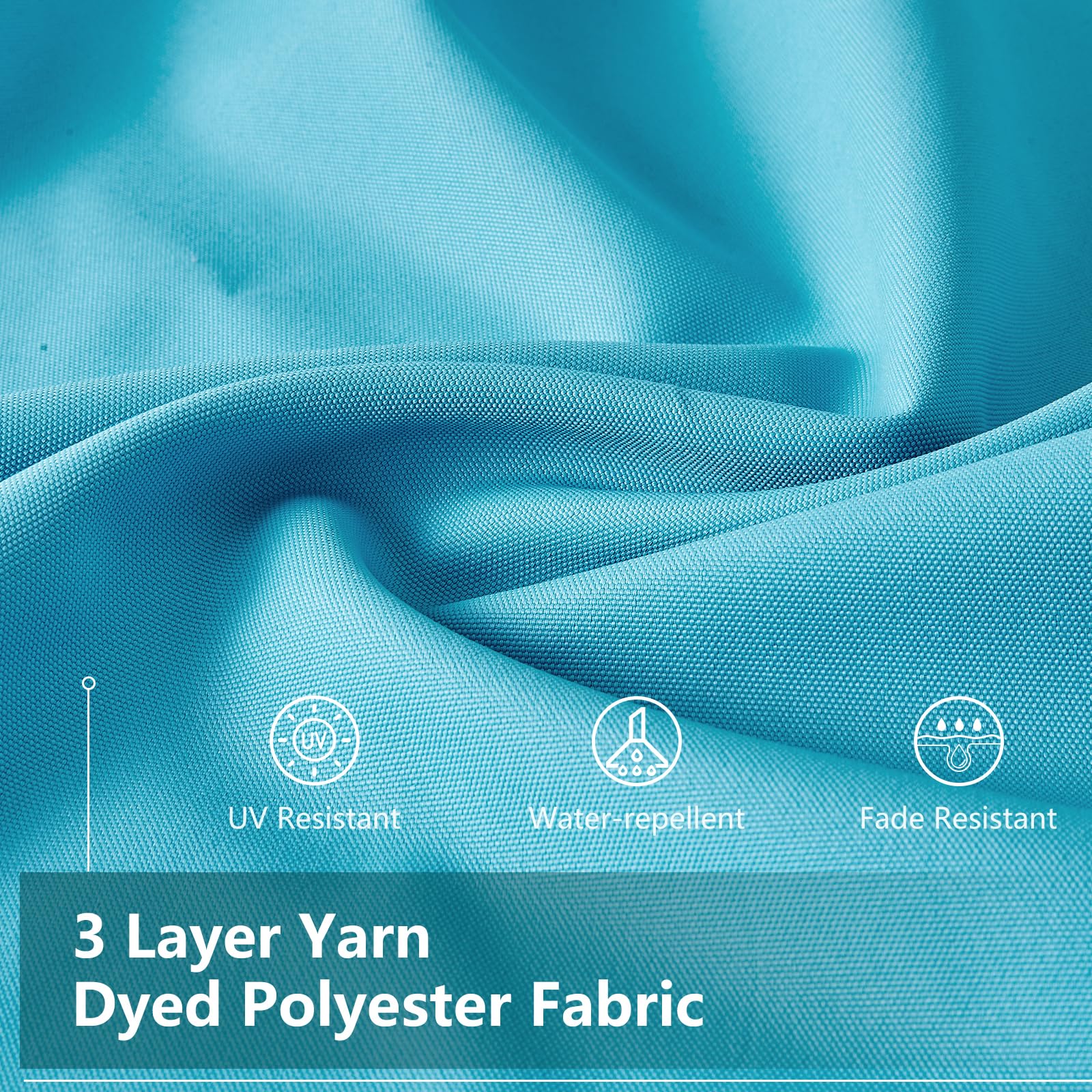 Ombrellone in alluminio GARVEE 300x300cm verde, parasole da esterno resistente alle intemperie