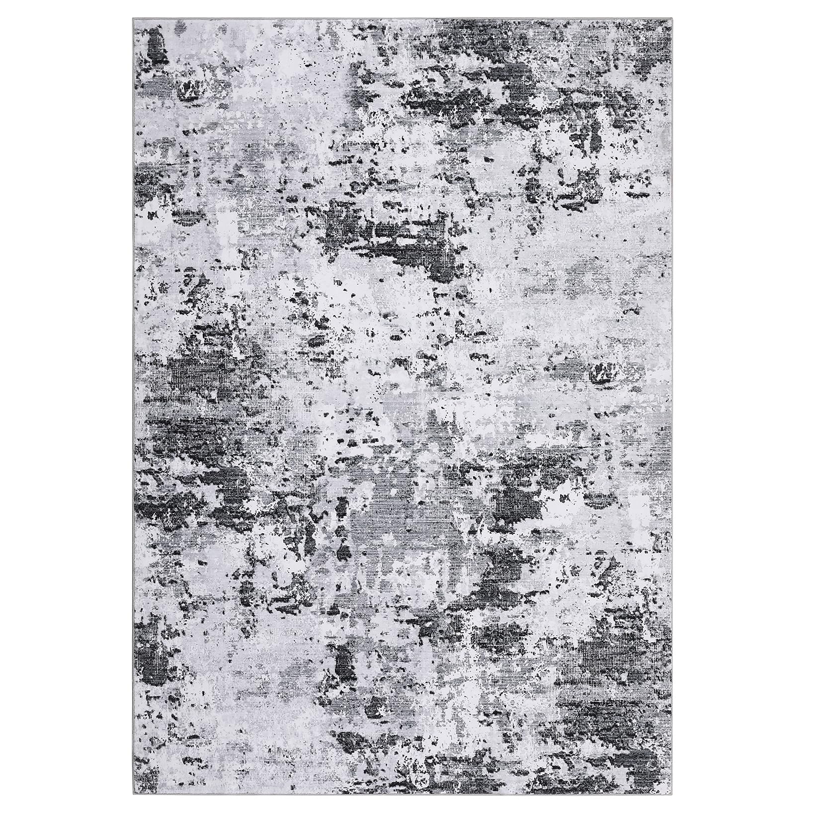 Tappeto moderno astratto Garvee 160 x 230 cm grigio a pelo corto per soggiorno antiscivolo