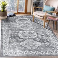 GARVEE Grande tappeto orientale Boho Retro Design lavabile in lavatrice Grigio 160x230cm per soggiorno camera da letto cucina