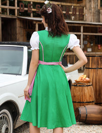 Abito tradizionale femminile Garvee Dirndl, lunghezza media, due pezzi, con grembiule, taglie 34–48