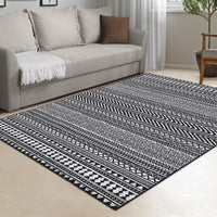 Garvee Tappeto Boho Läufer 160x230cm Basso Pelo Antiscivolo Lavabile Nero Profondo Soggiorno Camera