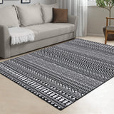 Garvee Teppich Vintage In & Outdoor, Wasserfest, Rutschfest, Kurzflor Polyester, Modernes Design, 120x170 cm, Schlafzimmer & Wohnzimmer - Nero profondo