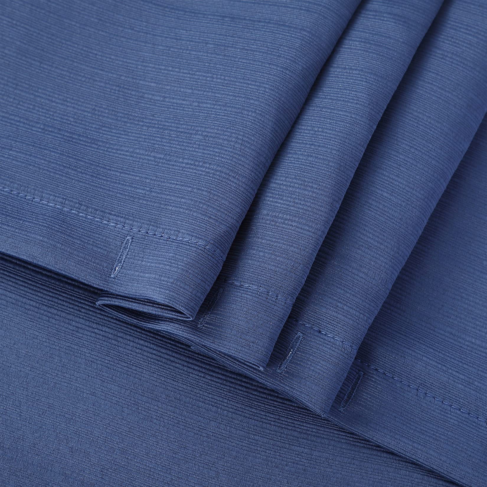 Tenda da doccia GARVEE blu navy a righe, leggera, lavabile, di qualità alberghiera, 183x198 cm, in morbido lino, blu scuro, accessorio da bagno testurizzato