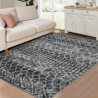 Tappeto Garvee Boho 200 x 290 cm Nero Lavabile Antiscivolo