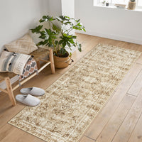 Garvee Tappeto A Pelo Corto Boho Vintage Lavabile Antiscivolo TRP Poliestere Marrone 200x290cm Camera Da Letto