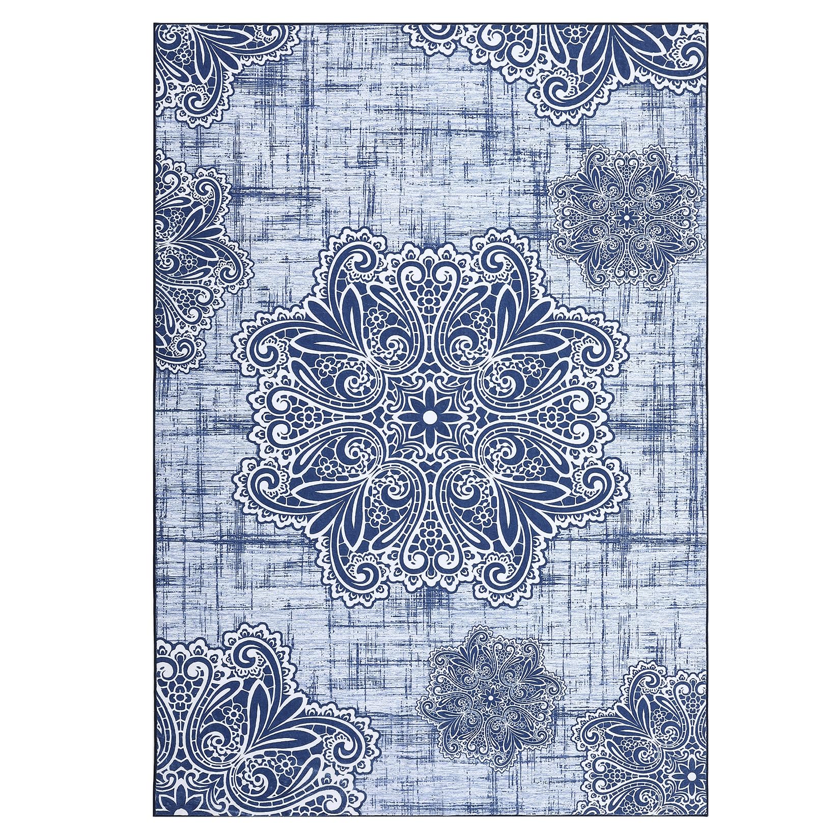 Tappeti lavabili Garvee morbidi antiscivolo per Soggiorno Camera da letto Sala da pranzo 120x170 cm Blu