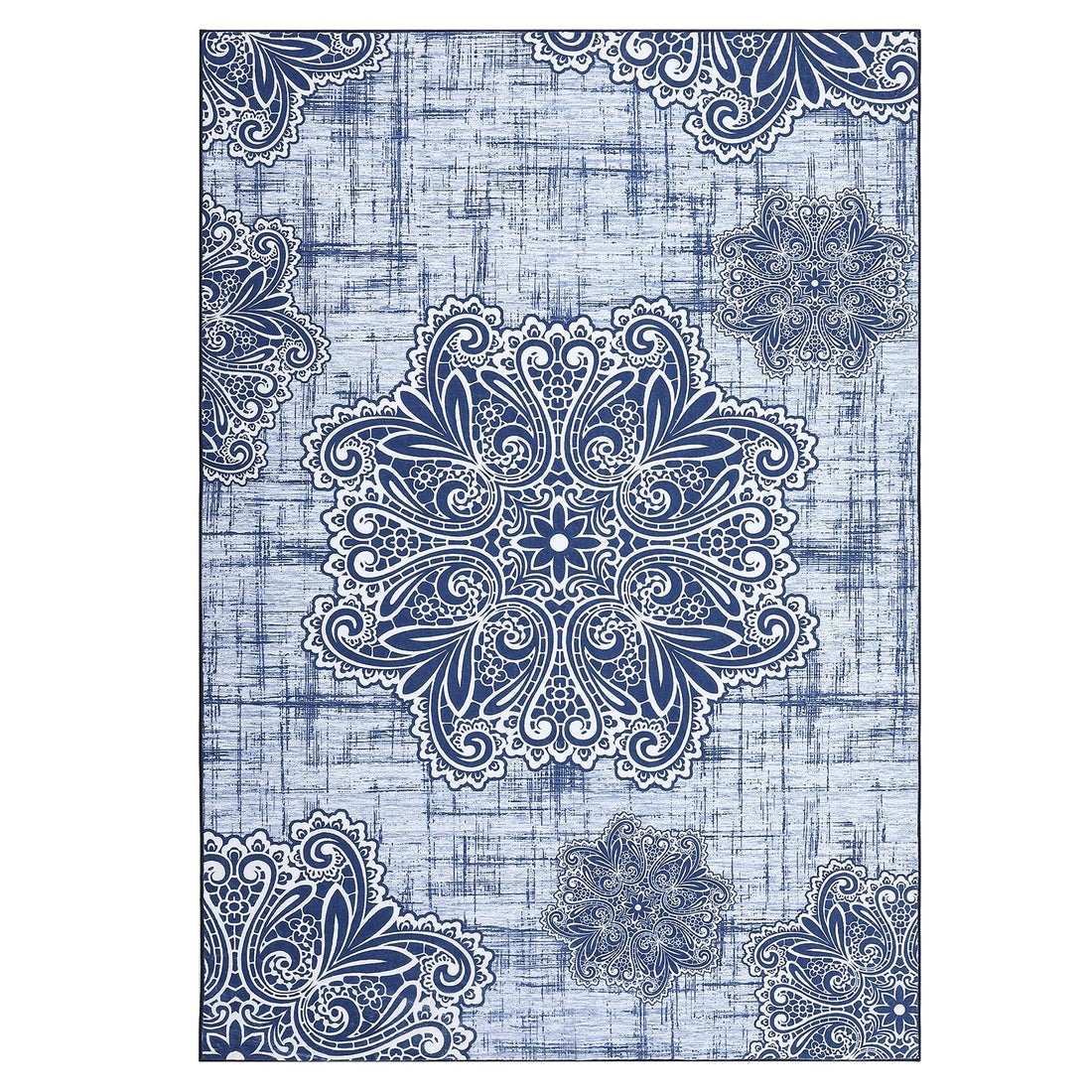 Tappeti lavabili Garvee Tappeti morbidi antiscivolo per soggiorno Camera da letto Sala da pranzo 80x150 cm Blu