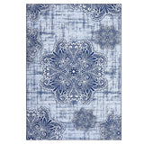 Tappeti lavabili Garvee Tappeti morbidi antiscivolo per soggiorno Camera da letto Sala da pranzo 80x150 cm Blu