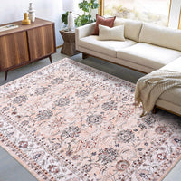 Tappeto lavabile GARVEE di grandi dimensioni, resistente all'acqua e alle macchie, motivo orientale vintage, antiscivolo, 200x290 cm, per uso interno ed esterno