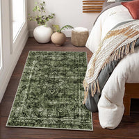 Tappeto a pelo corto Garvee verde 200 x 290 cm Boho moderno vintage soggiorno camera da letto grande tappeto lavabile