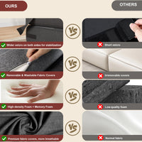 Divano letto pieghevole Garvee in memory foam, tessuto di lino, versatile, soggiorno, ufficio, ospiti, comodo