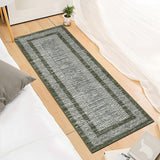 Tappeto Corridoio Garvee 350g Poliestere Puro Imitazione Cashmere Antiscivolo Lavabile Verde 60x230cm - Verde
