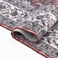Garvee Machinewasbaar Tapijt Vlekbestendig Laagpolig Met Oosters Design Voor Binnen En Buiten 80 x 150 cm Rood