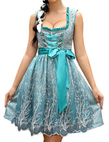 Garvee Dirndl da donna, abito tradizionale midi in 2 pezzi con grembiule Dirndl per l'Oktoberfest, verde, taglia 40