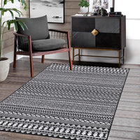 Garvee Tappeto Boho Läufer 160x230cm Basso Pelo Antiscivolo Lavabile Nero Profondo Soggiorno Camera