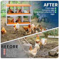 Nido per galline Garvee, 6 scomparti, acciaio zincato, antiruggine, spazioso, con vassoi rimovibili, per fattoria e giardino, 32"x17"x26,6"