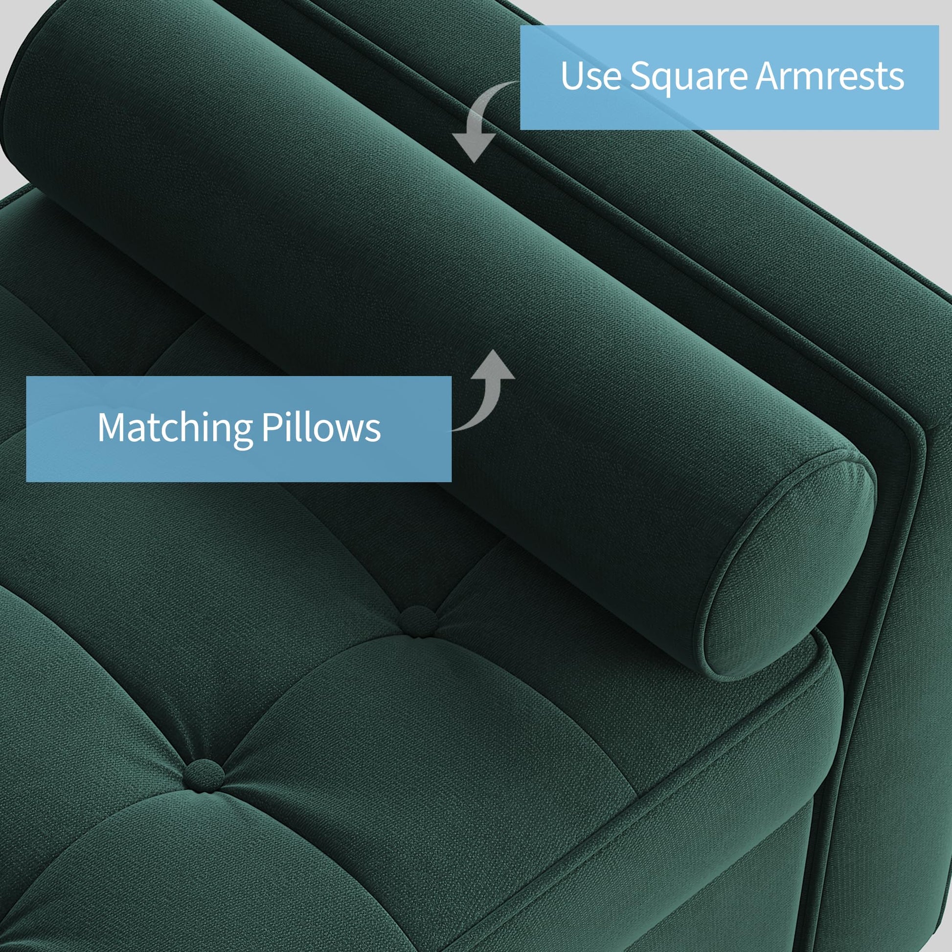 Panca ottomana Garvee con contenitore, imbottita, braccioli girevoli, verde, 46,5" per soggiorno e corridoio, struttura robusta