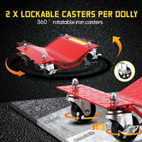 Garvee Car Dolly Set 2x 4000 LBS Capacità Ruote in acciaio per impieghi gravosi da 3" con protezioni per pneumatici per auto SUV Officina