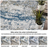 Tappeto moderno astratto Garvee, lavabile, antiscivolo, soggiorno, camera da letto, 120x170 cm, blu