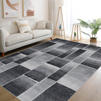 Tappeto moderno lavabile Garvee 160 x 230 nero a pelo corto antiscivolo per soggiorno, camera da letto, cucina