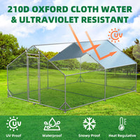 Pollaio in metallo Garvee Large 3 x 4 x 1.95 m – Due scomparti, struttura in tubo di acciaio triplo rinforzato per giardino e fattoria