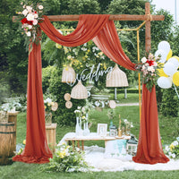 Garvee Wedding Arch Tenda in tulle drappeggiata in mussola 70x550cm Decorazione per matrimonio color caramello