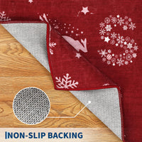 Tappeto per soggiorno Garvee, tappeto natalizio, motivo: alce rosso, lavabile, antiscivolo, per camera da letto, cucina, sala da pranzo, ufficio, 160x230 cm