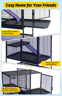 Gabbia per piccoli animali Garvee, in metallo, 36"H, a più piani con rampe, vassoio rimovibile, senza BPA, per criceti, conigli e cincillà