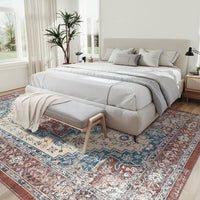 Tappeto tradizionale vintage Garvee, design orientale, antiscivolo, lavabile, 160x230 cm, ruggine, per soggiorno e sala da pranzo