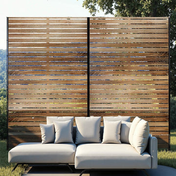 Garvee Metal Privacy Screen 72"x47" Robusto acciaio antiruggine autoportante per giardino e balcone