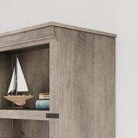 Libreria in legno Garvee a 5 ripiani in stile rustico con spazio di archiviazione, robusta e coloniale, MDF e legno, capacità di 45 libbre, grigia, per soggiorno e ufficio