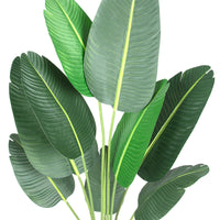 Albero artificiale di uccello del paradiso Garvee, 5 piedi, foglie regolabili, tessuto di seta, vaso di plastica nera per interni ed esterni