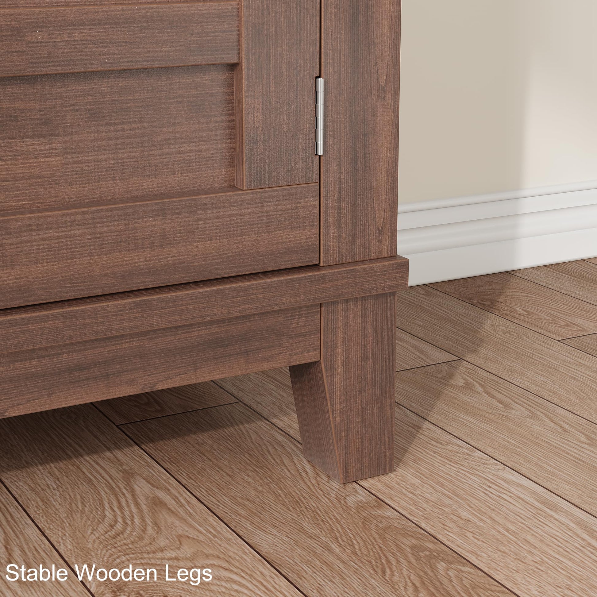 Libreria Garvee Farmhouse da 71" con ante, 5 ripiani, robusto legno MDF, venature del legno retrò, libreria per soggiorno e ufficio