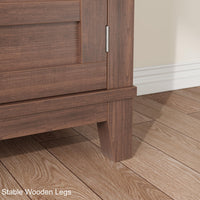 Libreria Garvee Farmhouse da 71" con ante, 5 ripiani, robusto legno MDF, venature del legno retrò, libreria per soggiorno e ufficio