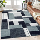 Garvee Tappeto Extra Grande Moderno Geometrico Lavabile Antiscivolo Kunstkaschmir 200x290cm Per Soggiorno E Camera - Cenere
