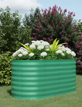 Garvee Letto Da Giardino Rialzato In Acciaio Zincato 4x2x2ft, Facile Montaggio, Resistente, Fondo Aperto Per Verdure E Fiori, Verde - Green