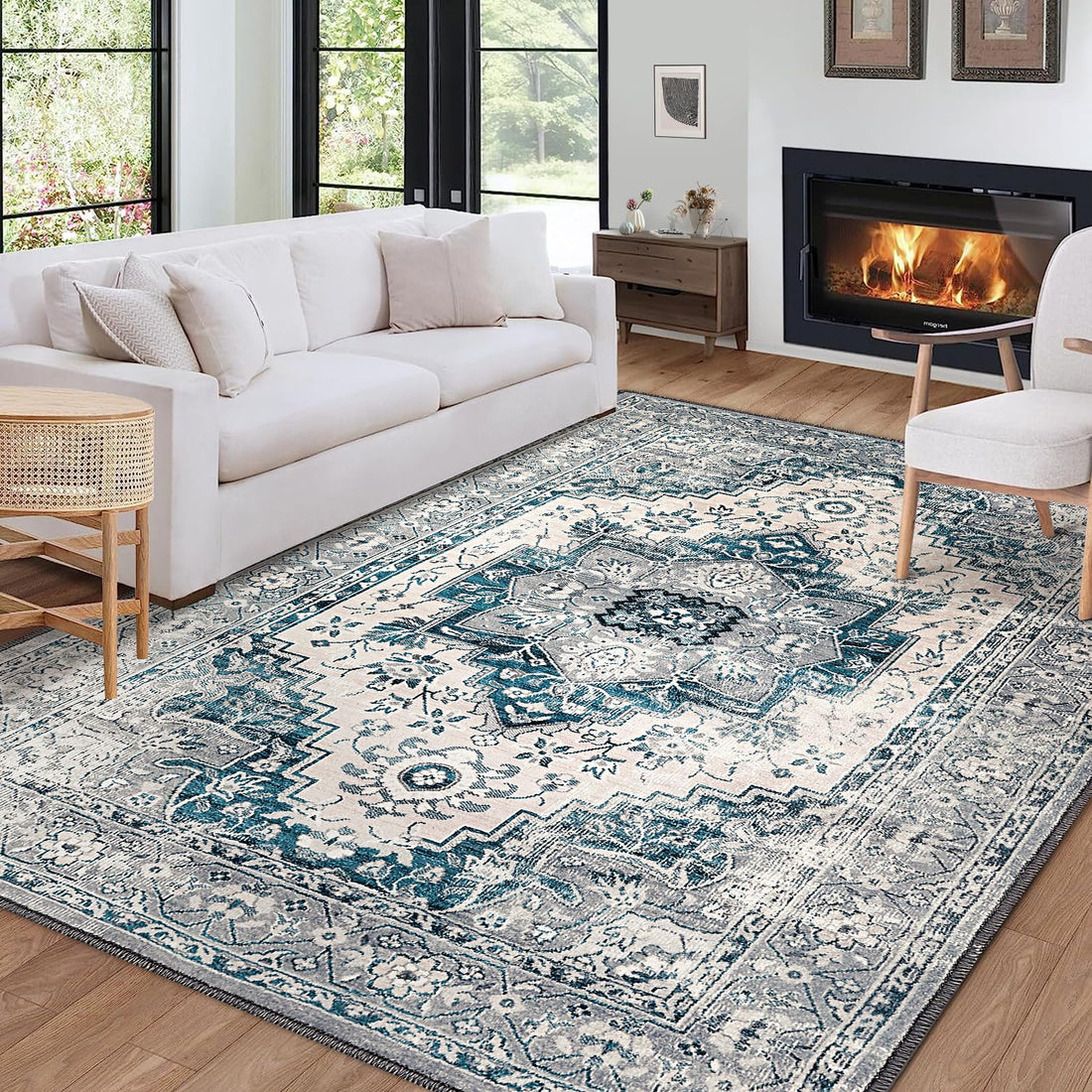 Tappeto persiano Garvee 200 x 290 cm Grigio-Blu