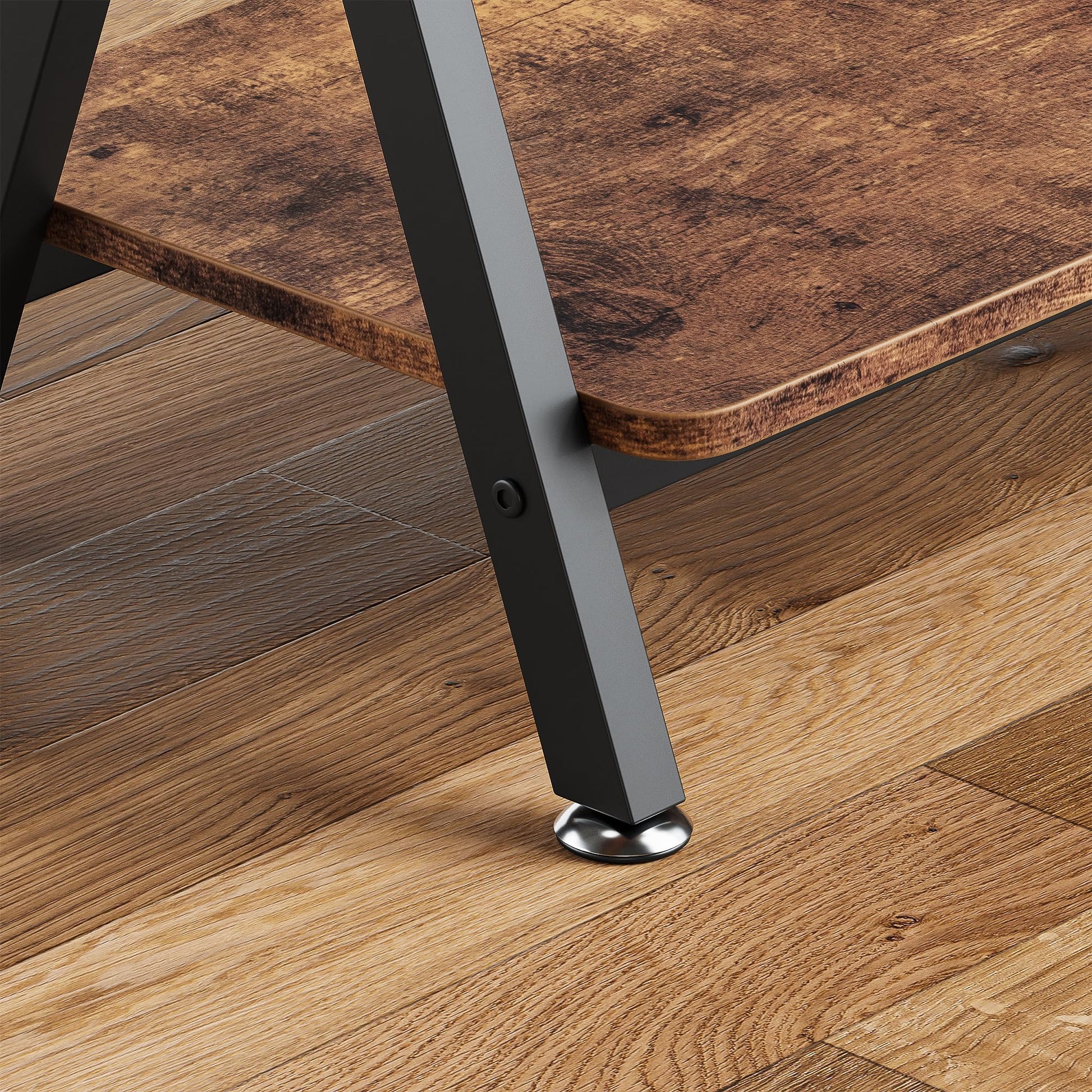 Tavolo consolle stretto Garvee in stile rustico, struttura a X in legno e metallo, soggiorno e corridoio, 31,4"L x 11,8"W x 31,8"H, nero